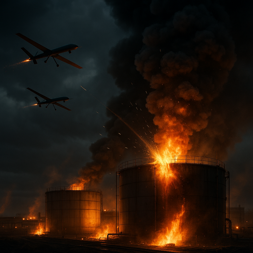 Ukraine’s Drones Strike Russian Oil Depot in Crimea, Damaging Key Supply Hub